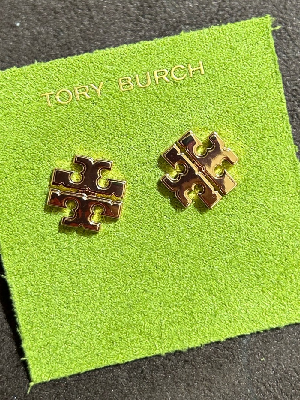 Tory Burch silver -Tone large Logo Stud Earrings silver color new double T logo